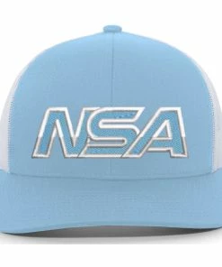 Pacific Headwear NSA Outline Series Columbia Blue Snapback Hat: 104-COLWH