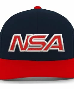 Pacific Headwear NSA Outline Series Navy Red Snapback Hat: 104-NVRD