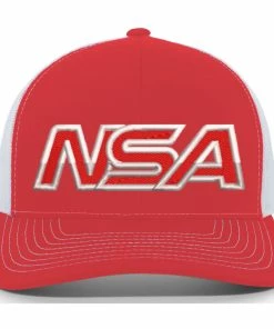 Pacific Headwear NSA Outline Series Red Snapback Hat: 104-RDWH
