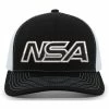 Pacific Headwear NSA Outline Series Black Snapback Hat: 104-BKWH