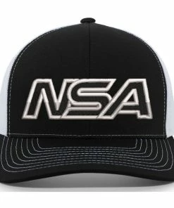 Pacific Headwear NSA Outline Series Black Snapback Hat: 104-BKWH