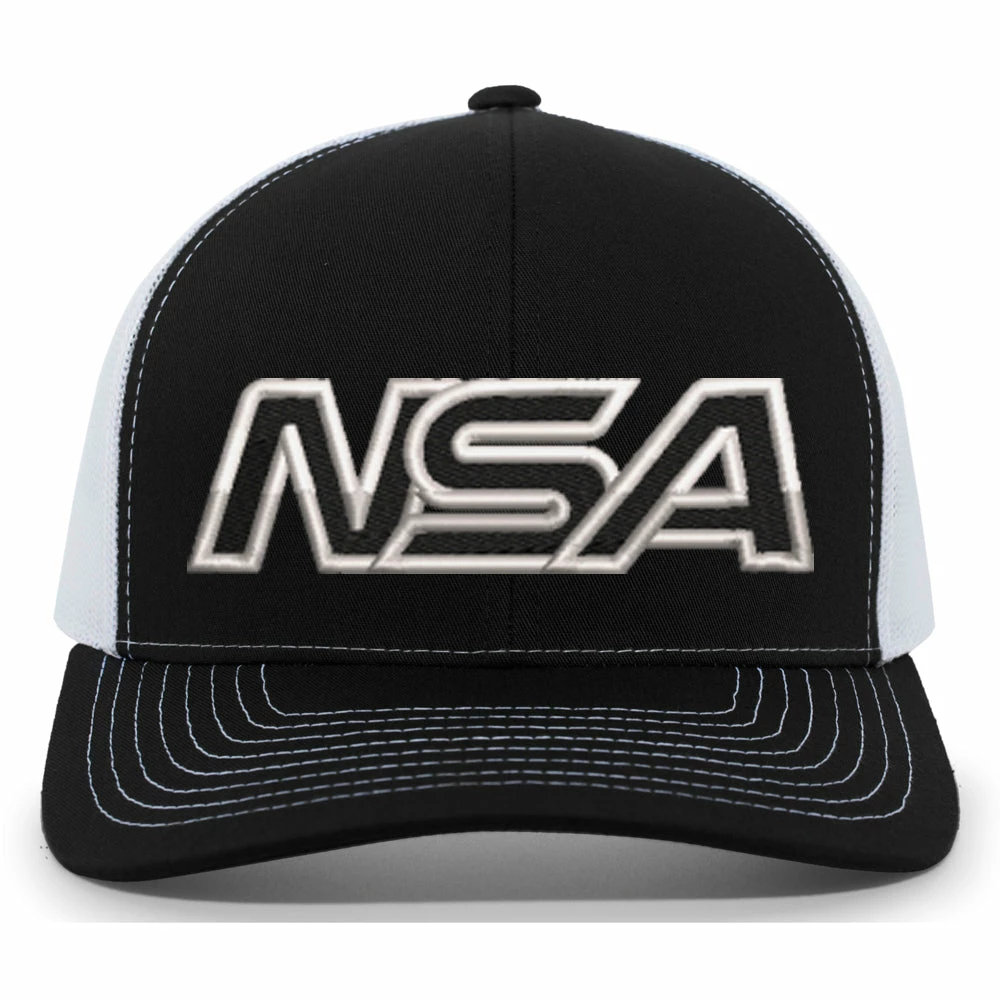 Pacific Headwear NSA Outline Series Black Snapback Hat: 104-BKWH