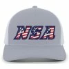 Pacific Headwear NSA Flag Series Heather Snapback Hat: 104S-HEWH