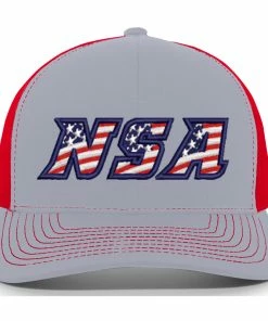 Pacific Headwear NSA Flag Series Heather Red Snapback Hat: 104S-HERD