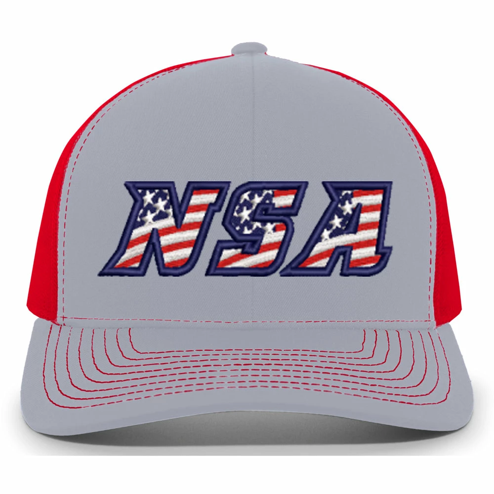Pacific Headwear NSA Flag Series Heather Red Snapback Hat: 104S-HERD