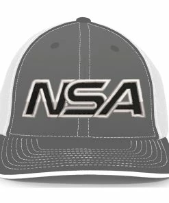 Pacific Headwear NSA Outline Series Graphite Flex Fit Hat: 404M-GRWH