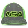 Pacific Headwear NSA Outline Series Neon Green Flex Fit Hat: 404M-NGG