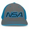 Pacific Headwear NSA Outline Series Neon Blue Flex Fit Hat: 404M-NBGR