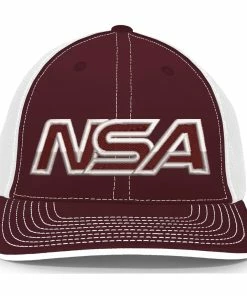 Pacific Headwear NSA Outline Series Maroon Flex Fit Hat: 404M-MAWH
