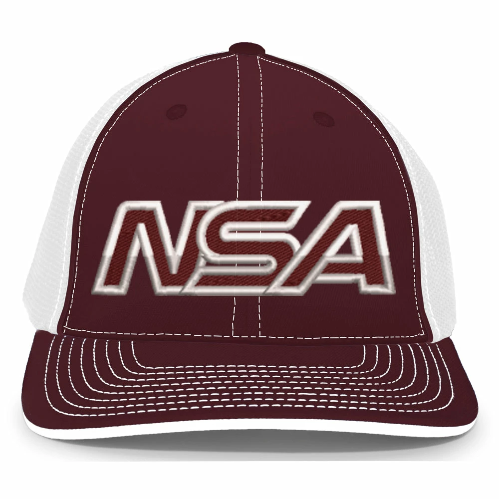 Pacific Headwear NSA Outline Series Maroon Flex Fit Hat: 404M-MAWH