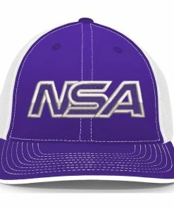 Pacific Headwear NSA Outline Series Purple Flex Fit Hat: 404M-PUWH