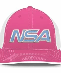 Pacific Headwear NSA Outline Series Pink Flex Fit Hat: 404M-PKCOWH