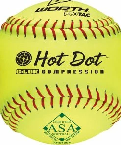 Worth ASA Hot Dot 12" 52/300 Synthetic Slowpitch Softballs: AHD12SY