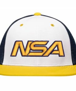 Pacific Headwear NSA Classic Series Navy Gold Flex Fit Hat: ES341-WHNVGD
