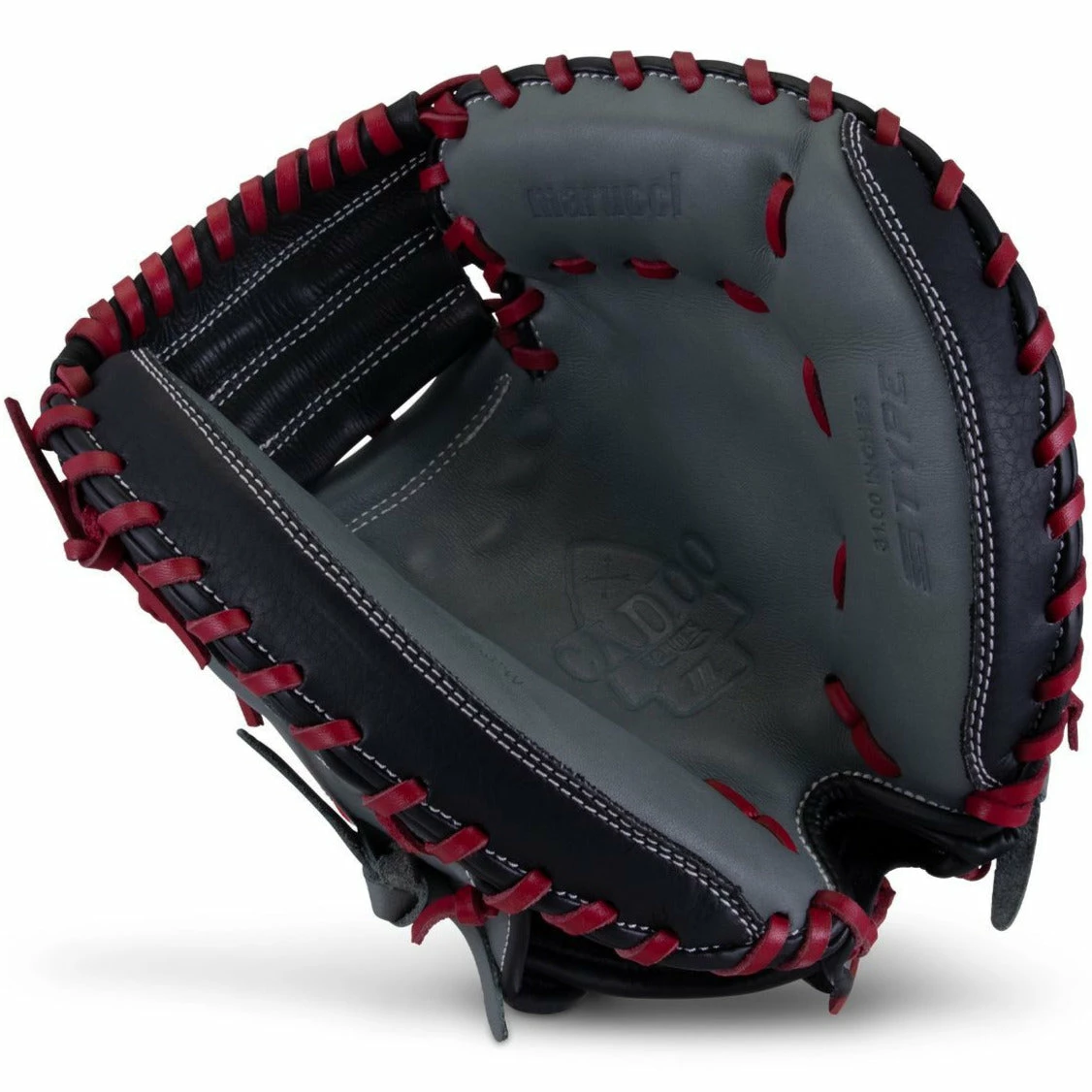 Marucci Caddo S Type 31" Baseball Catcher's Mitt: MFGCADD3100-GY/R - Image 2
