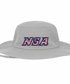 Pacific Headwear NSA Flag Series Bucket Hat: 1946B-SILVER