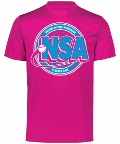 DSG Apparel National Softball Association NSA Dry Fit Hot Pink Short Sleeve Shirt