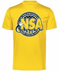 DSG Apparel National Softball Association NSA Dry Fit Gold Short Sleeve Shirt