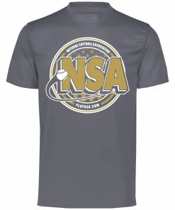 DSG Apparel National Softball Association NSA Dry Fit Charcoal Short Sleeve Shirt