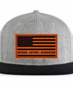 Pacific Headwear NSA Leather Patch Wool Blend Heather Snapback Hat: P750-LTHRBK