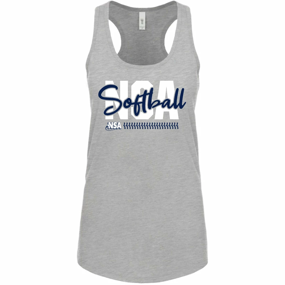 DSG Apparel National Softball Association NSA Softball Script Racerback Tank Top