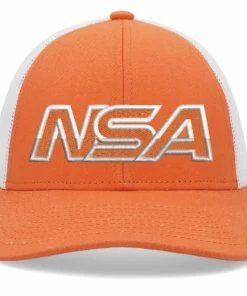 Pacific Headwear NSA Outline Series Orange Low-Pro Snapback Hat: P114-TNGWH