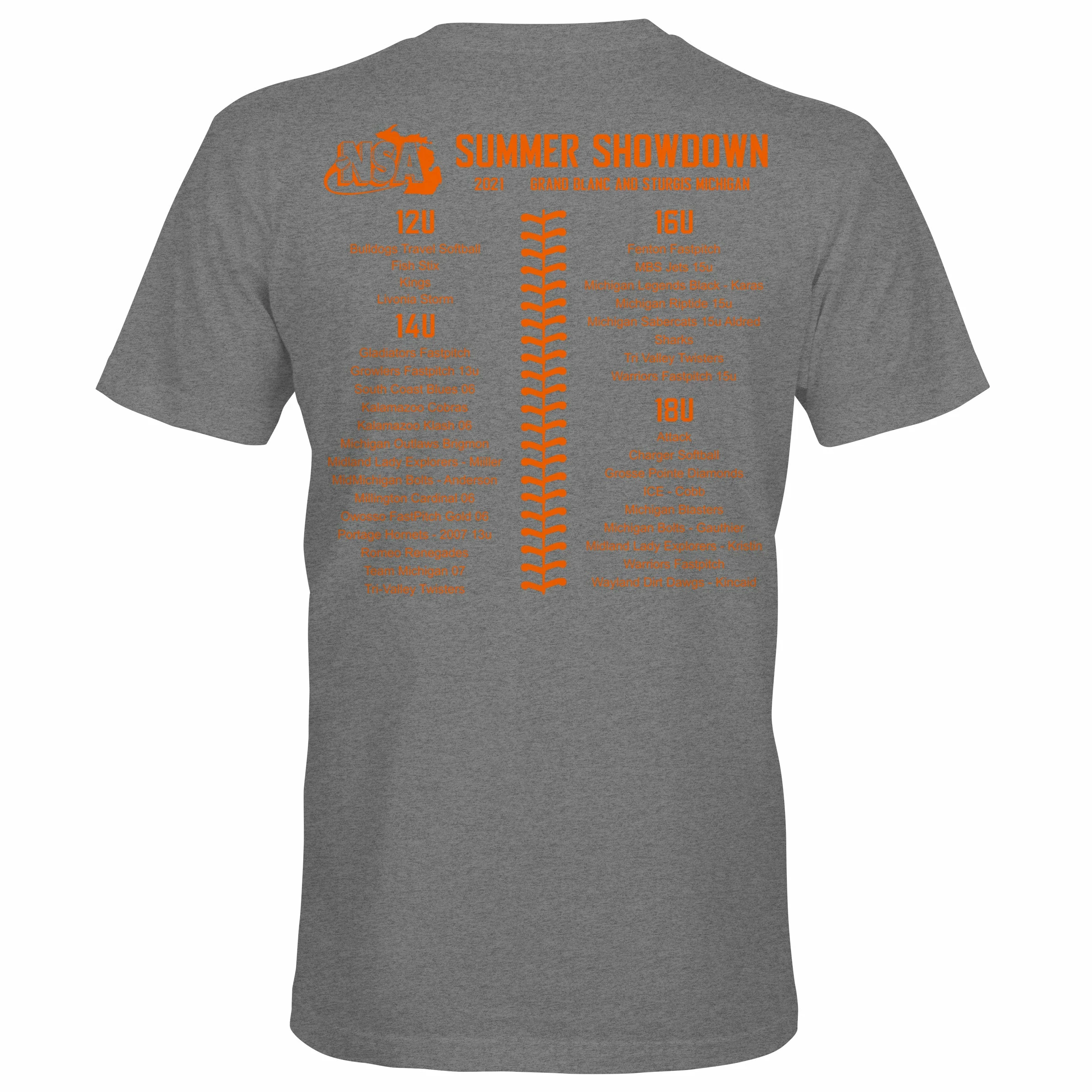 DSG Apparel 2021 NSA Summer Showdown Fastpitch Tournament T-Shirt - Image 2