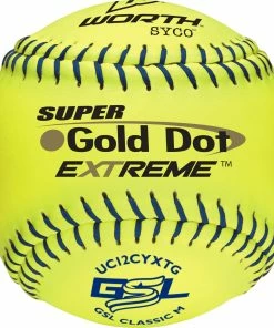 Worth GSL Classic M Super Gold Dot 12" 40/325 Composite Slowpitch Softballs: UC12CYXTG
