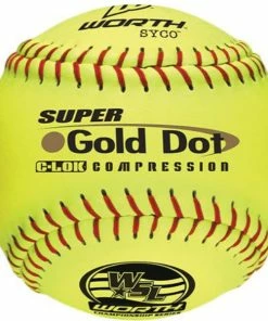 Worth WSL Super Gold Dot 12" 44/400 Composite Slowpitch Softballs: YS44WSLC