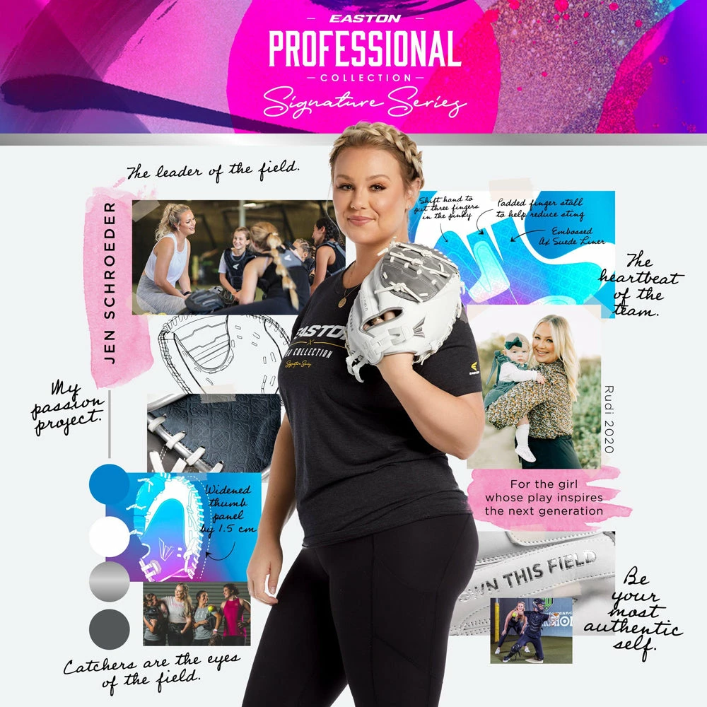 Easton Jen Schroeder Professional Collection Signature Series 34" Fastpitch Catcher's Mitt: RUDI2020 - Image 4